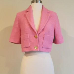 Zara pink cropped blazer